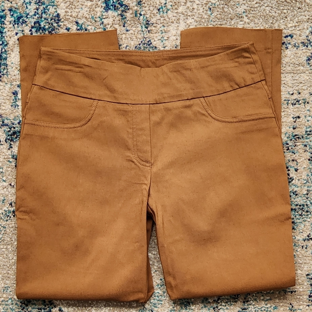 Ruby Rd. Cognac Pull On Tech Twill Pants Size 8p - image 4